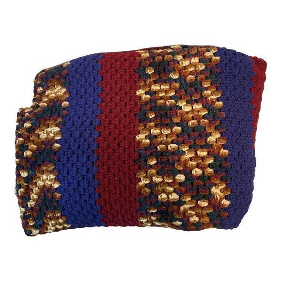 Crochet Multicolor Quilted Blanket‎ - Picture 2 of 3